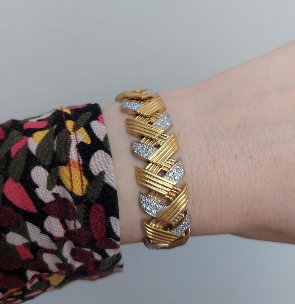 Vintage French Gold and Diamond Bracelet