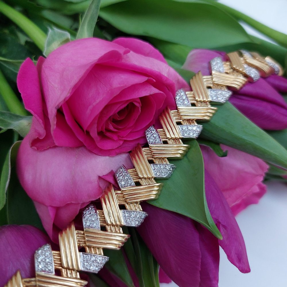 Vintage French Gold and Diamond Bracelet