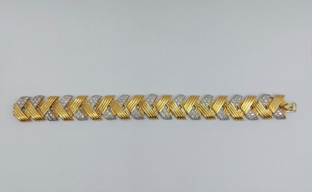 Vintage 1960's French Gold and Diamond Bracelet