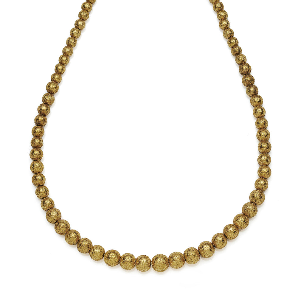 Vintage Gold Bead Necklace