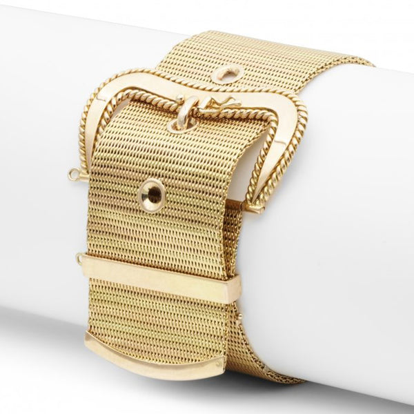Vintage Italian Brevettato 18ct Gold Buckle Bracelet