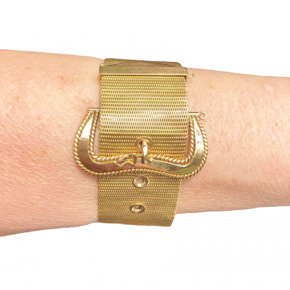 Vintage Italian Brevettato 18ct Gold Buckle Bracelet, Circa 1965-1970