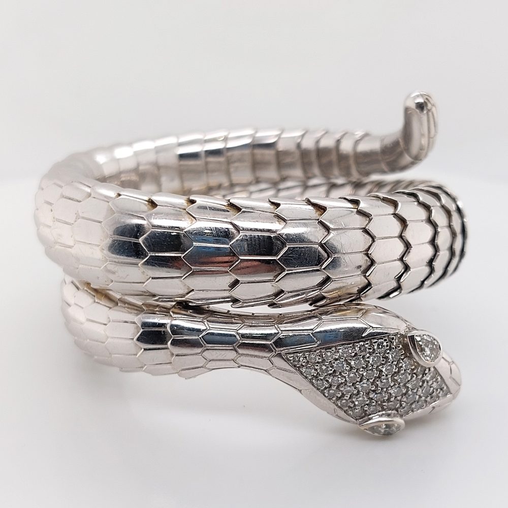 Vintage Illario Diamond Set Snake Serpent Bracelet