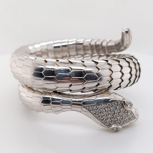 Vintage Illario Diamond Set Snake Serpent Bracelet