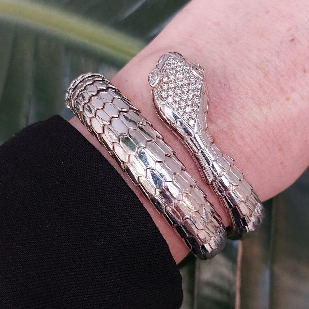 Vintage Illario Diamond Set Snake Serpent Bracelet
