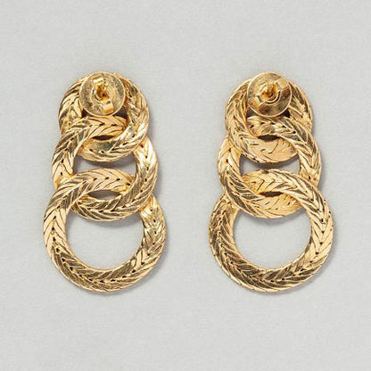 Vintage Italian 18ct Yellow Gold Circle Earrings