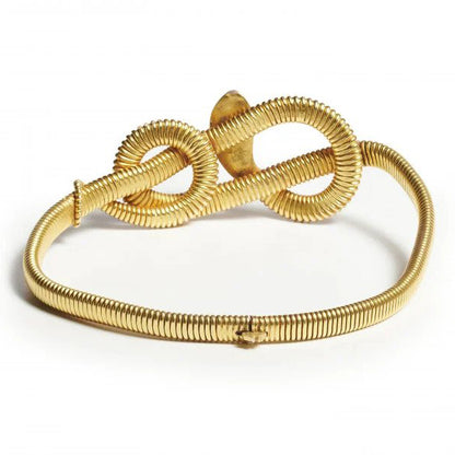 Vintage Italian Emerald Pearl and Gold Gaspipe Snake Bracelet