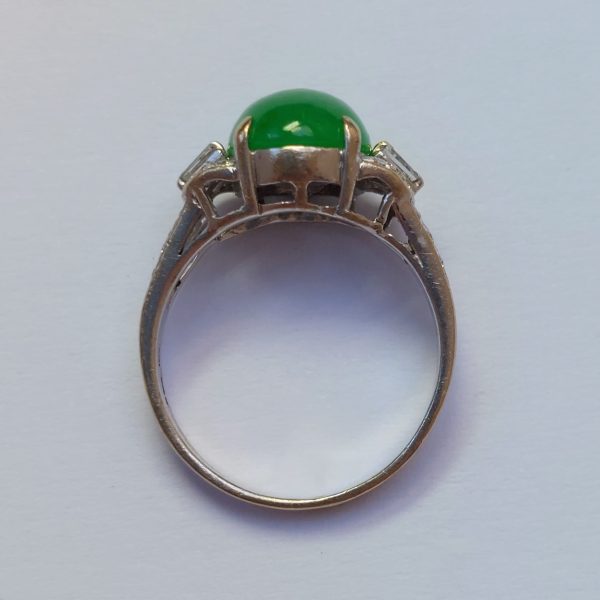 Vintage Jadeite Jade and Diamond Ring