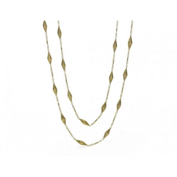 Vintage Long Fancy Link Gold Chain