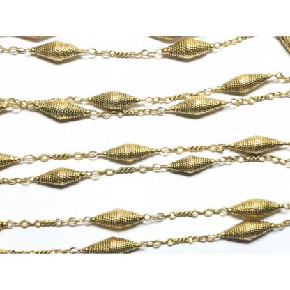 Vintage Long Fancy Link Gold Chain