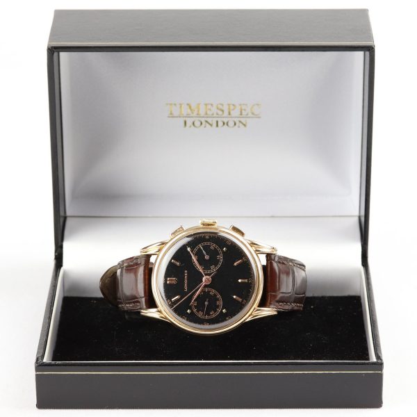 Vintage Longines Chronograph 18ct Rose Gold 37mm Cal 30CH FLYBACK Gents Watch 1950s