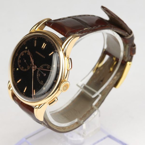 Vintage Longines Chronograph 18ct Rose Gold 37mm Cal 30CH FLYBACK Gents Watch 1950s