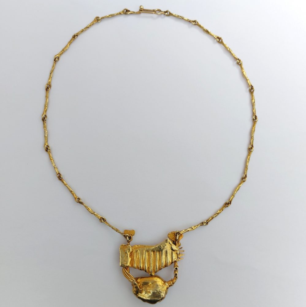 Vintage Mabe Pearl and Diamond Gold Necklace