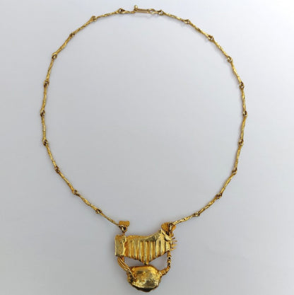 Vintage Mabe Pearl and Diamond Gold Necklace