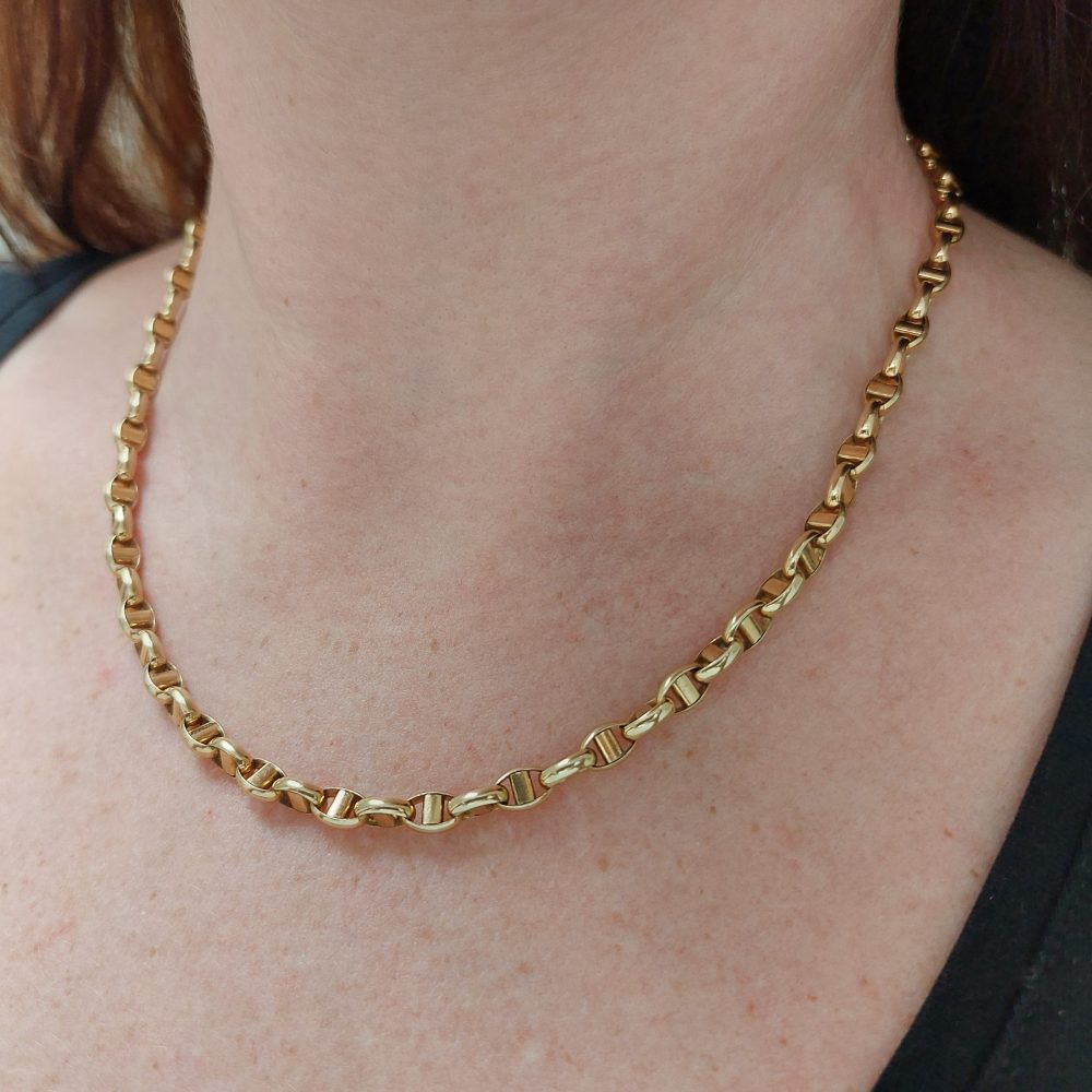 Vintage Mariner Link Gold Chain Necklace