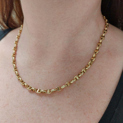 Vintage Mariner Link Gold Chain Necklace