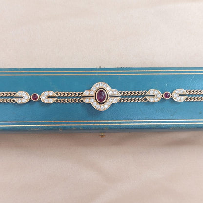 Vintage Mauboussin Ruby and Diamond Bracelet
