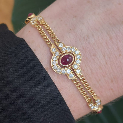 Vintage Mauboussin Ruby and Diamond Bracelet