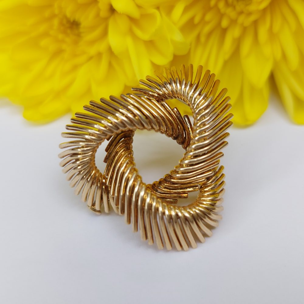 Vintage Mellerio Gold Triangle Brooch