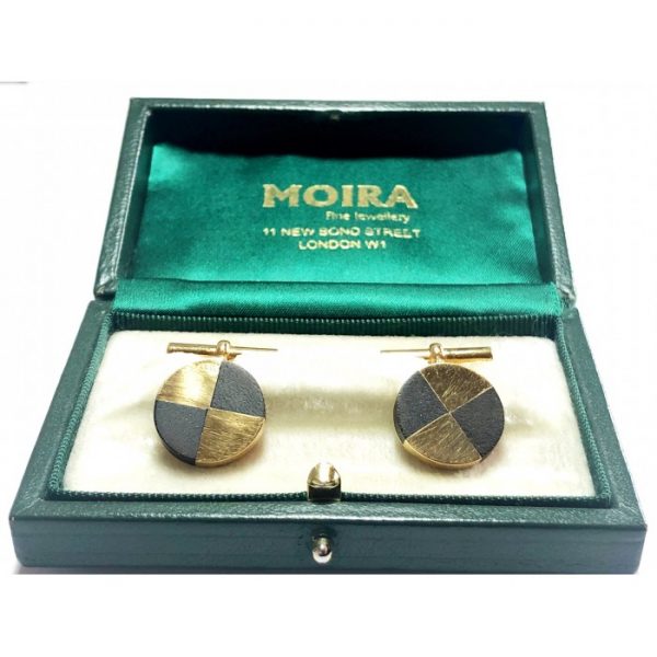 Vintage Mellerio Wood & 18ct Gold Cufflinks