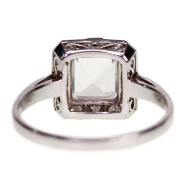 Vintage Moonstone and Diamond Square Cluster Ring