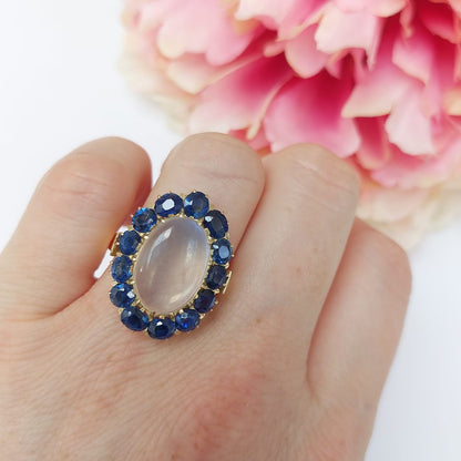 Vintage Moonstone and Sapphire Dress Ring