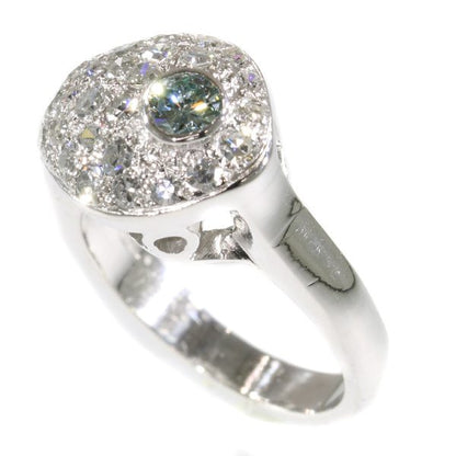 Vintage Light Blue Diamond Ring