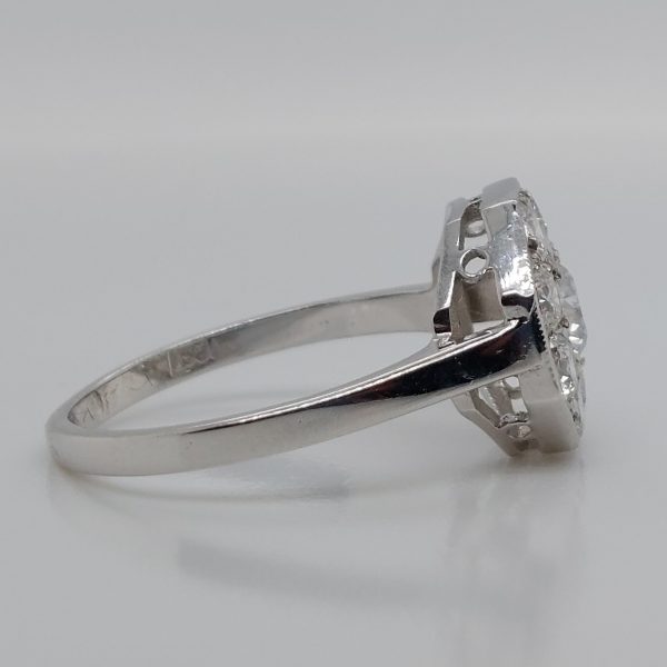 Vintage Octagonal 1.35ct Diamond Cluster Ring