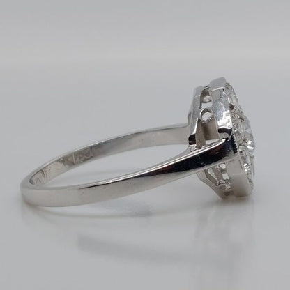 Vintage Octagonal 1.35ct Diamond Cluster Ring