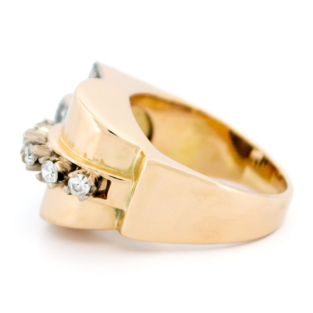 Vintage Old Cut Diamond Set Buckle Ring