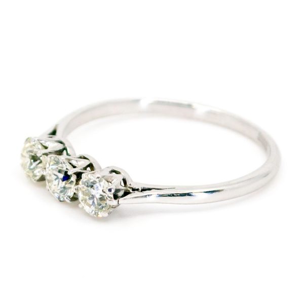 Vintage Old European Cut Diamond Platinum Ring