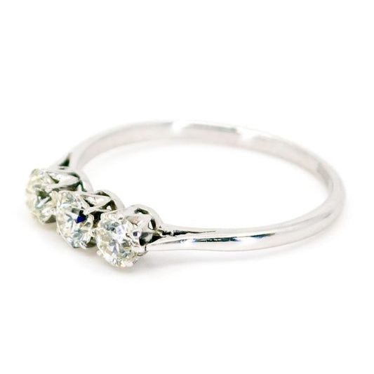 Vintage Old European Cut Diamond Platinum Ring