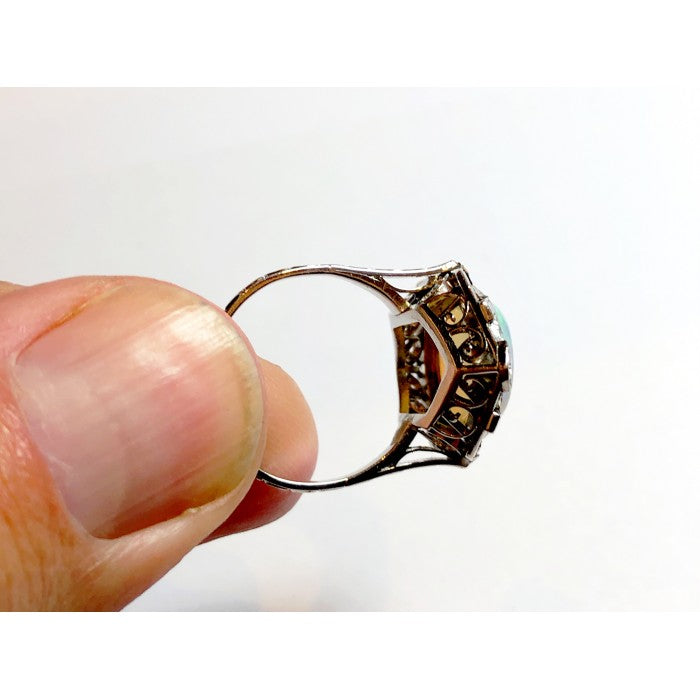Vintage Opal & Diamond Ring