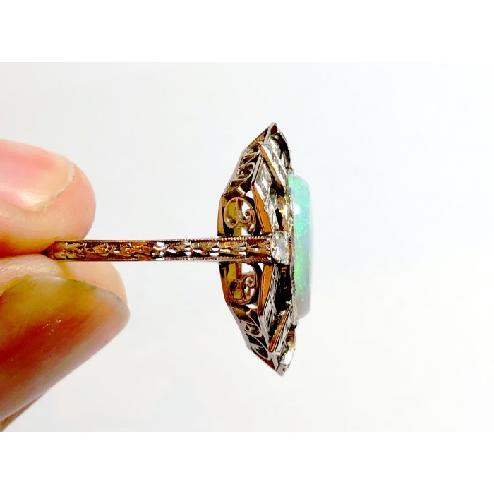 Vintage Opal & Diamond Ring