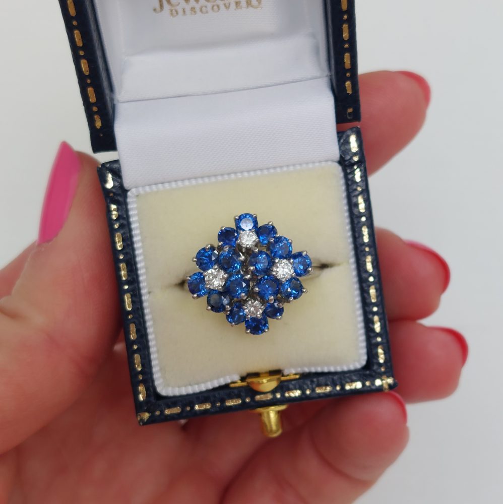 Vintage Oscar Heyman Sapphire and Diamond Ring