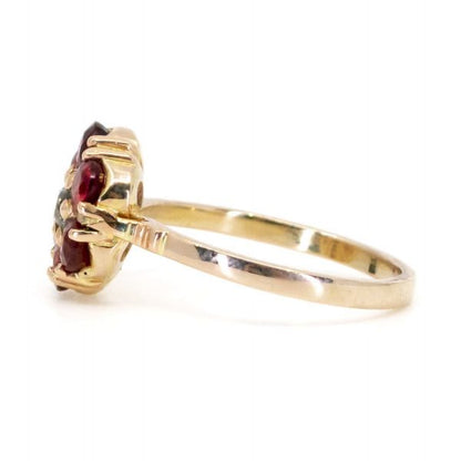 Vintage Padparadscha Sapphire and Diamond Ring