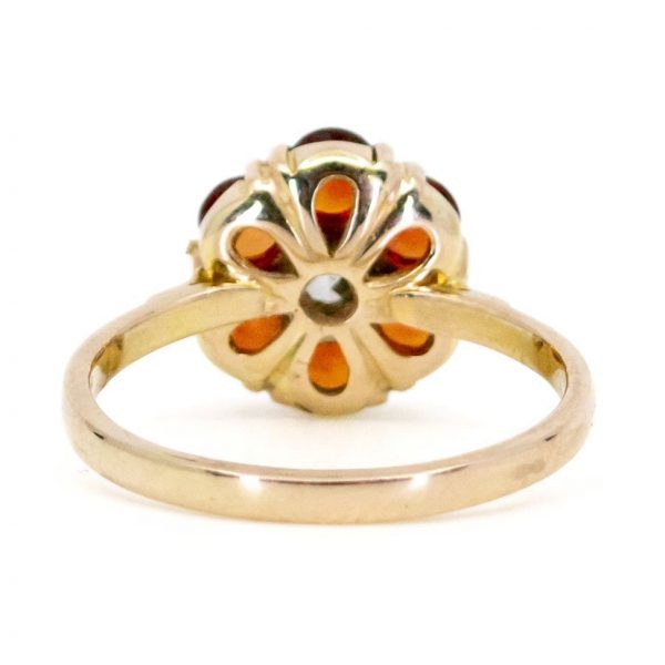 Vintage Padparadscha Sapphire and Diamond Ring