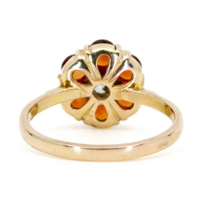 Vintage Padparadscha Sapphire and Diamond Ring