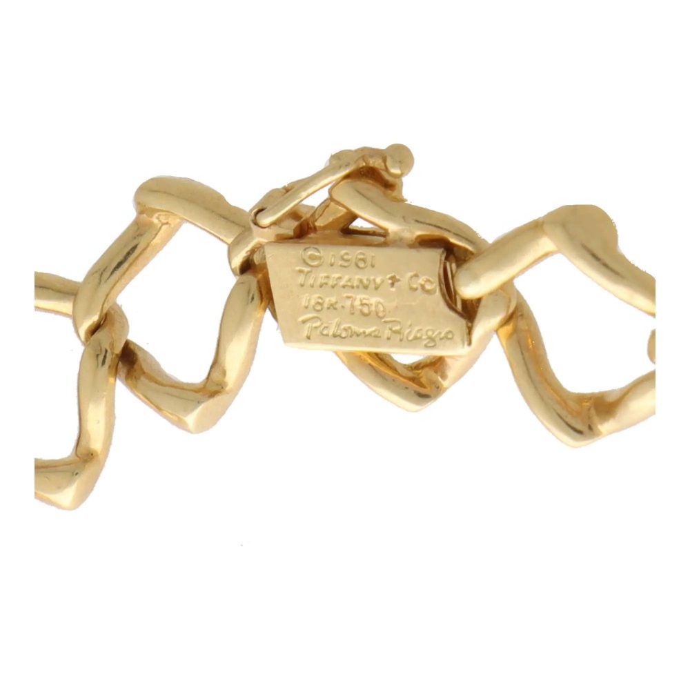 Vintage Paloma Picasso for Tiffany Diamond Gold Link Necklace