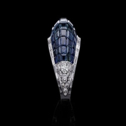 Vintage Pavé Set Sapphire Diamond Ring