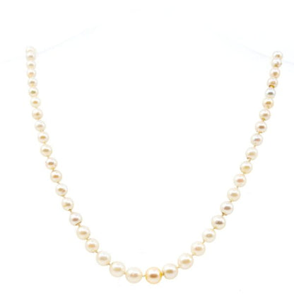 Vintage Pearl Necklace with Diamond and Pearl Clasp BB6