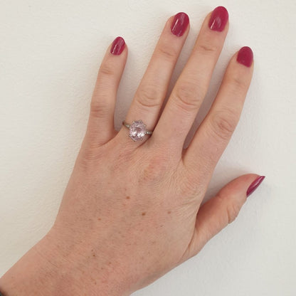 Vintage Pink Sapphire and Diamond Gold Ring