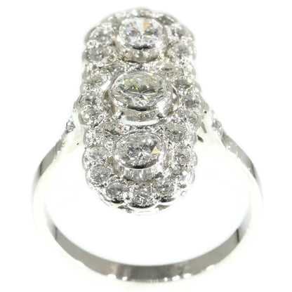 Vintage Plaque Diamond Platinum Ring