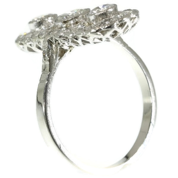Vintage Plaque Diamond Platinum Ring