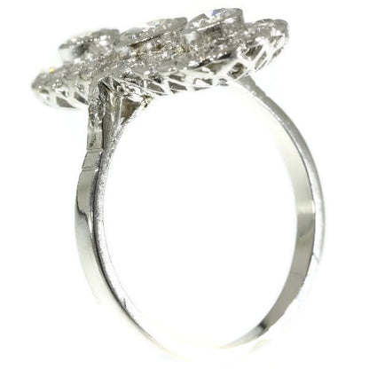 Vintage Plaque Diamond Platinum Ring