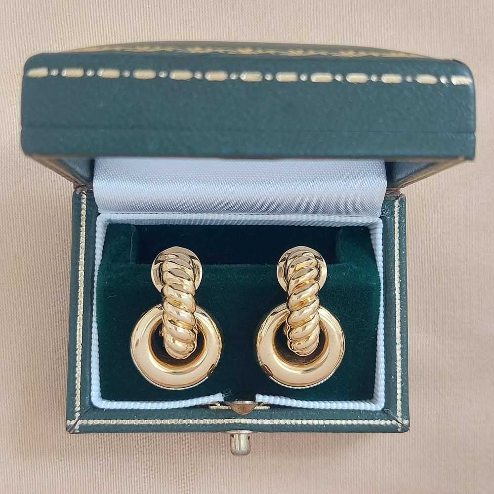 Vintage Pomellato Convertible Twisted Hoop Earrings