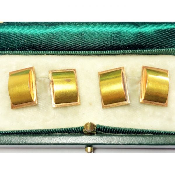 Vintage Red & Yellow Gold Cufflinks