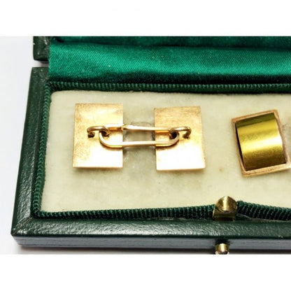 Vintage Red & Yellow Gold Cufflinks