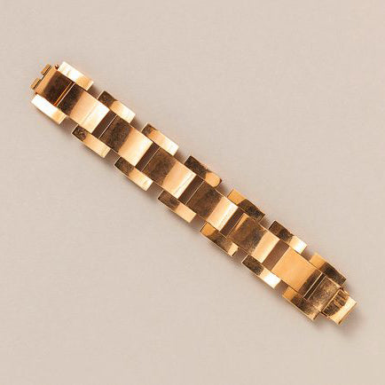 Vintage Retro 18ct Yellow Gold Tank Bracelet