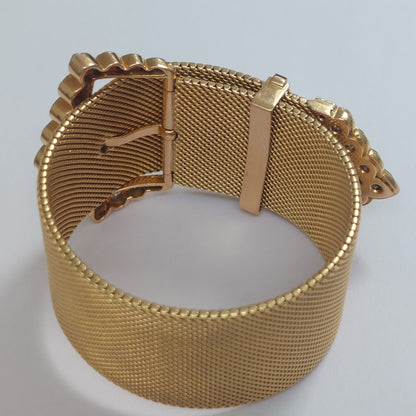 Vintage Retro Diamond Buckle Bracelet, 5 carats